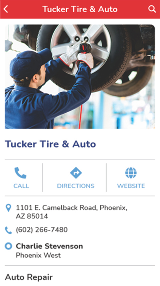 Trustarian search results cell phone page